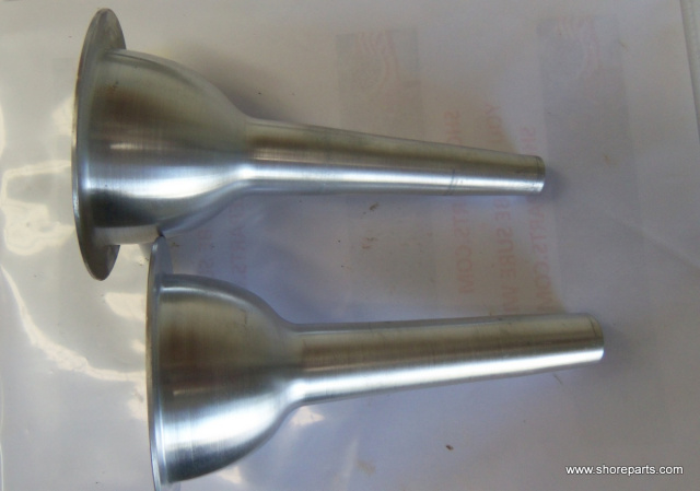 HOBART STYLE #22 ALUMINUM STUFFING HORNS 3/4" & 1/2" SOLD IN PAIRS THIS COMBINATION OF STUFFING TUBL